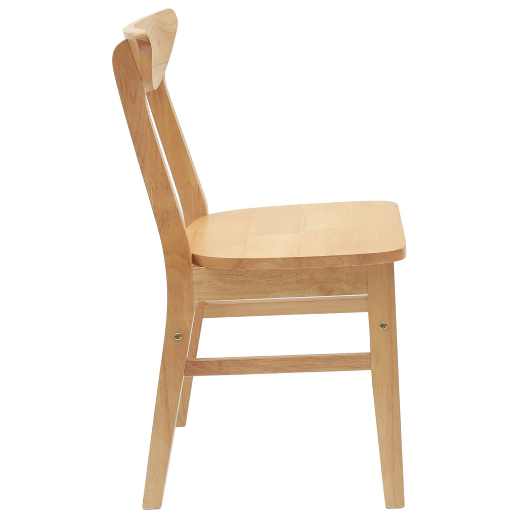 Set van 2 design stoelen van massief rubber hout- bruin