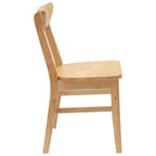 Set van 2 design stoelen van massief rubber hout- bruin