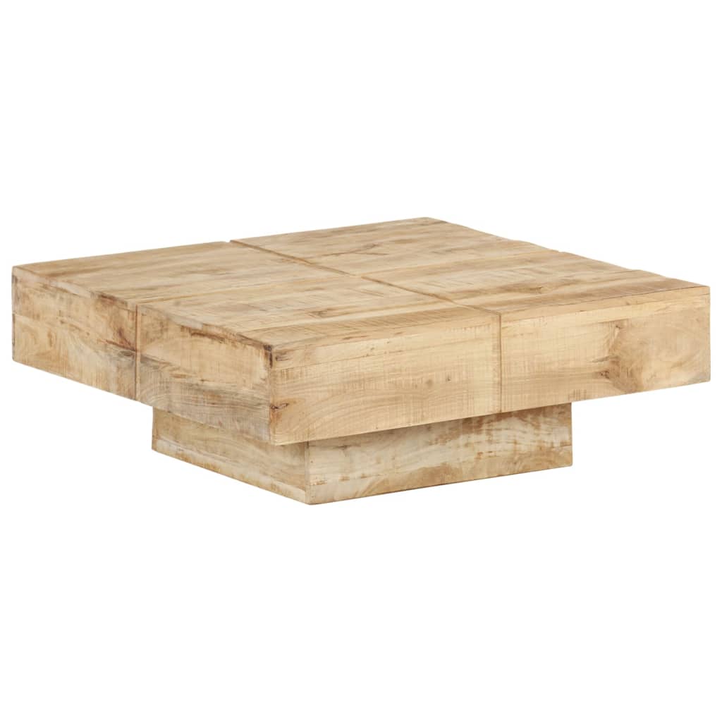 Design salontafel vierkant van massief mango hout - bruin