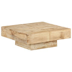 Design salontafel vierkant van massief mango hout - bruin