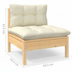 Modulaire tuinbank 2-zits met rugleuning van massief grenenhout - bruin of wit