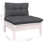 Modulaire tuinbank 2-zits met rugleuning van massief grenenhout - bruin of wit