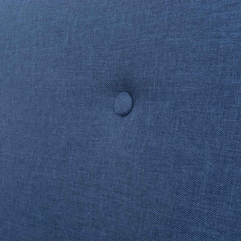 Vintage fauteuil van hout en stof - blauw