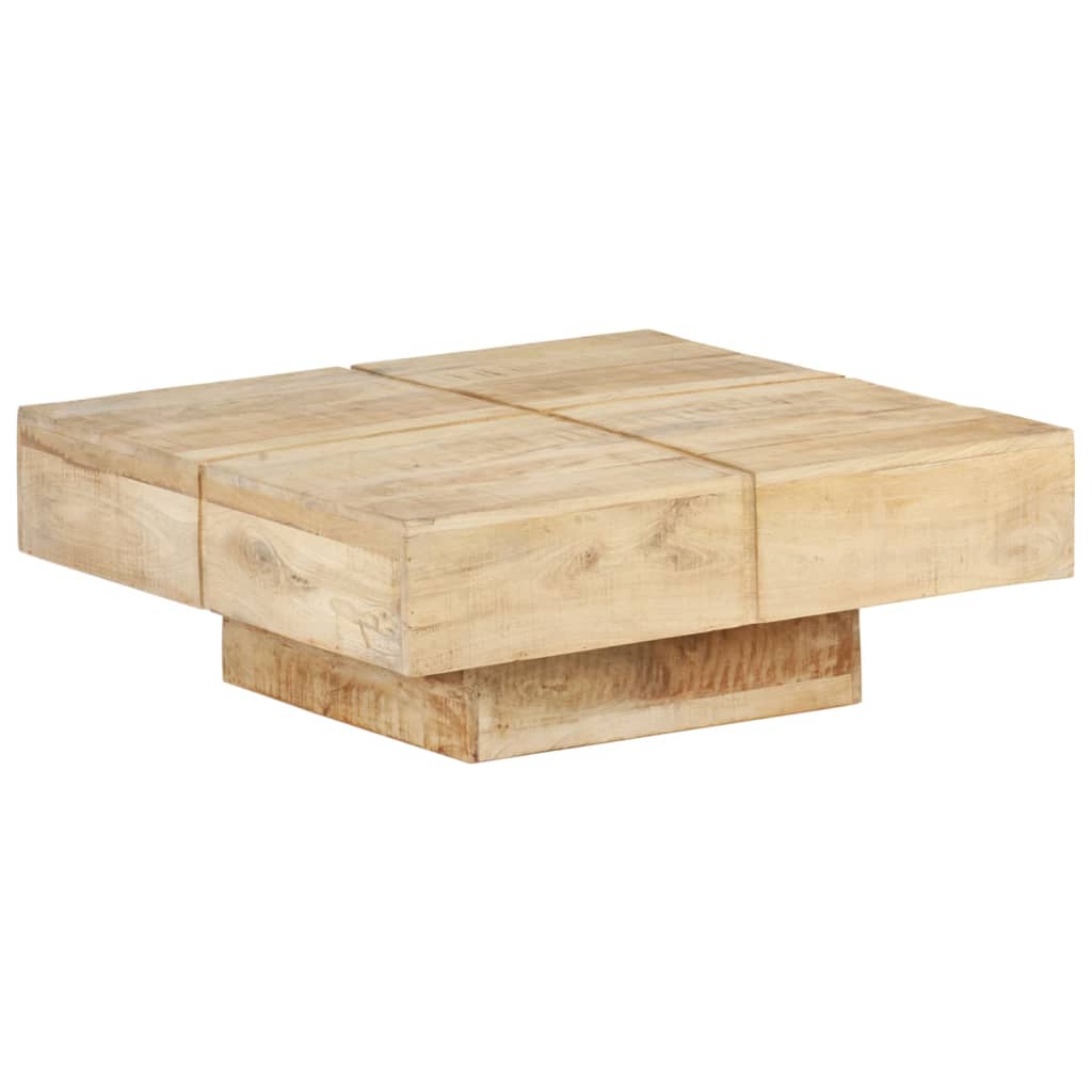Design salontafel vierkant van massief mango hout - bruin