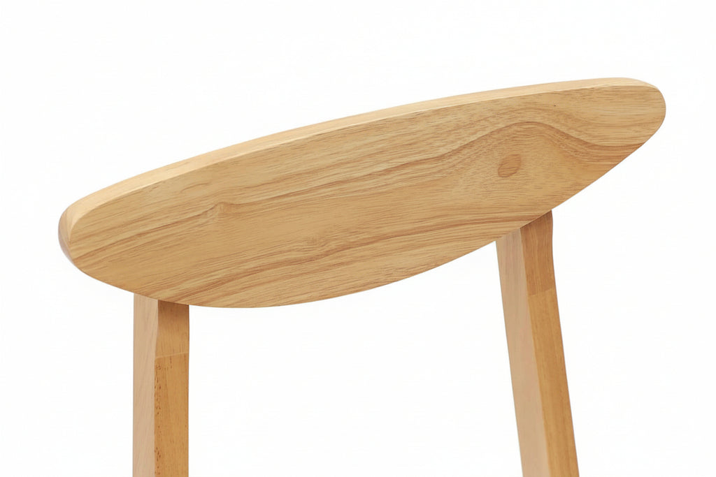 Set van 2 design stoelen van massief rubber hout- bruin