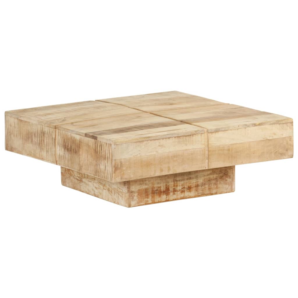 Design salontafel vierkant van massief mango hout - bruin