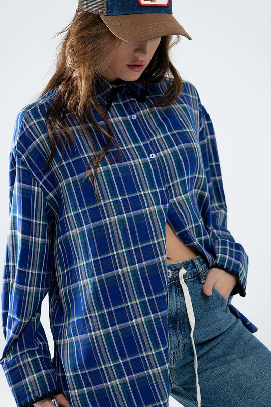 Lumberjack oversized shirt blauw - 100% katoen