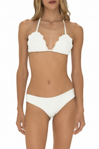 Designer schelp triangel bikini handgemaakt - wit