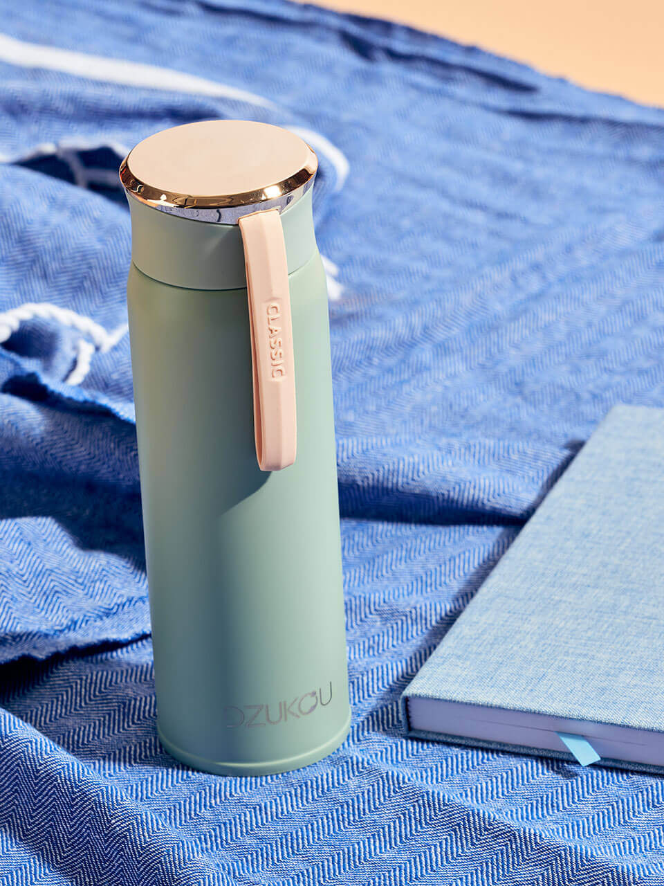 Thermos fles roestvrij staal en lekvrij 450 ml - turquoise