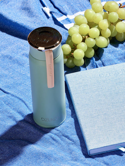 Thermos fles roestvrij staal en lekvrij 450 ml - turquoise