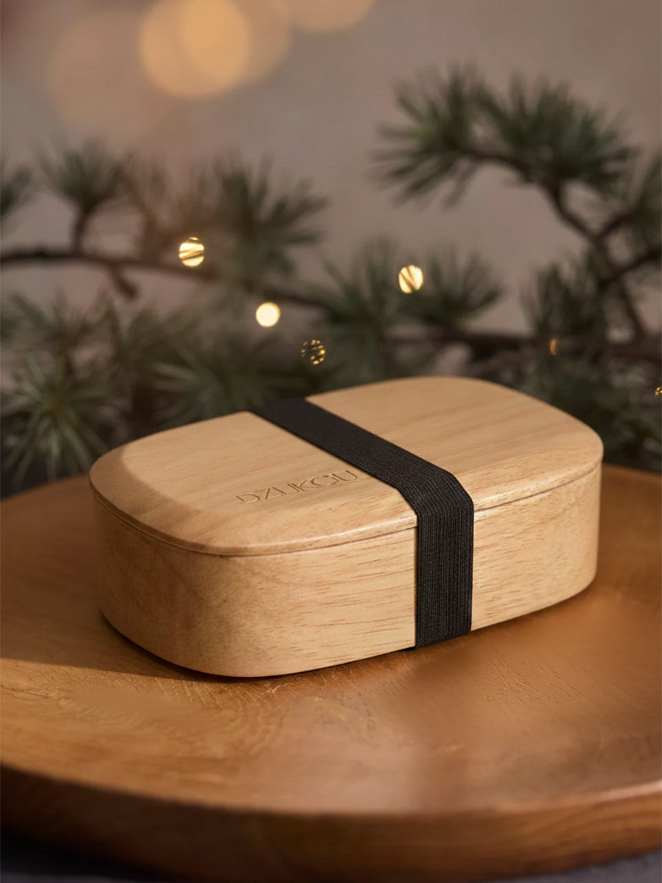 Design houten lunch box 450 ml - bruin