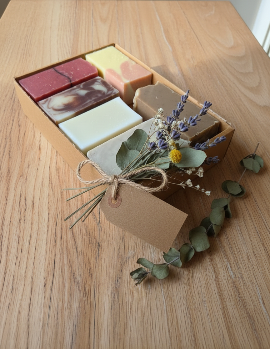 Cadeau set handgemaakte en natuurlijke zeep selectie