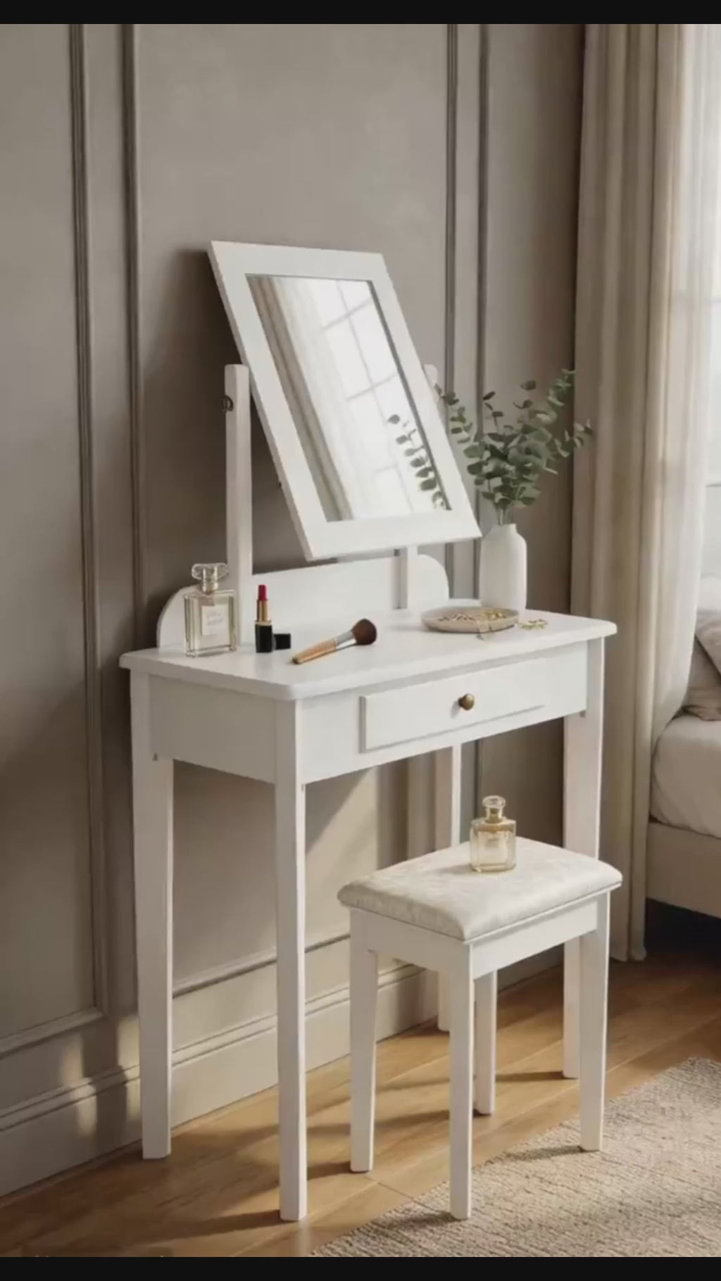 Moderne kaptafel set van Populieren hout - wit
