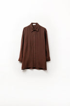 Relaxed fit blouse - chocolate brown