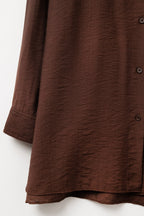 Relaxed fit blouse - chocolate brown
