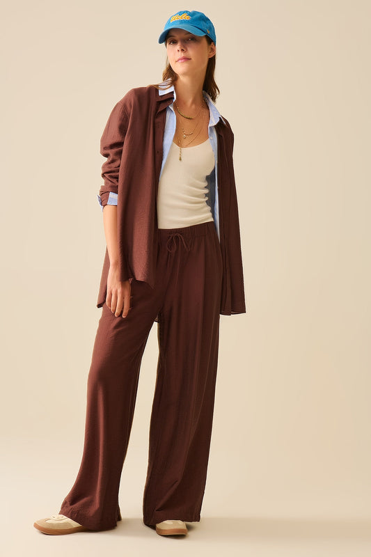 Relaxed fit blouse - chocolade bruin