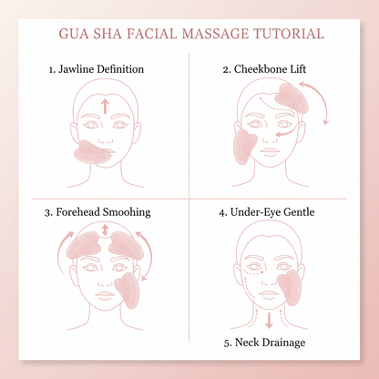 Rozenkwarts Gua Sha steen – massage kristal voor stralende huid