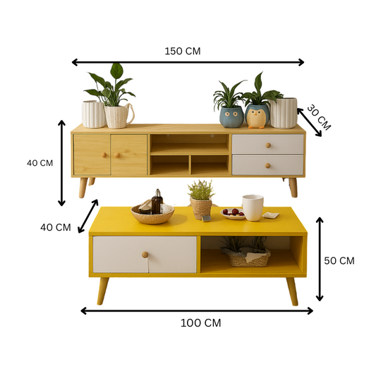 Modern Living Room TV Stand Table Set-4
