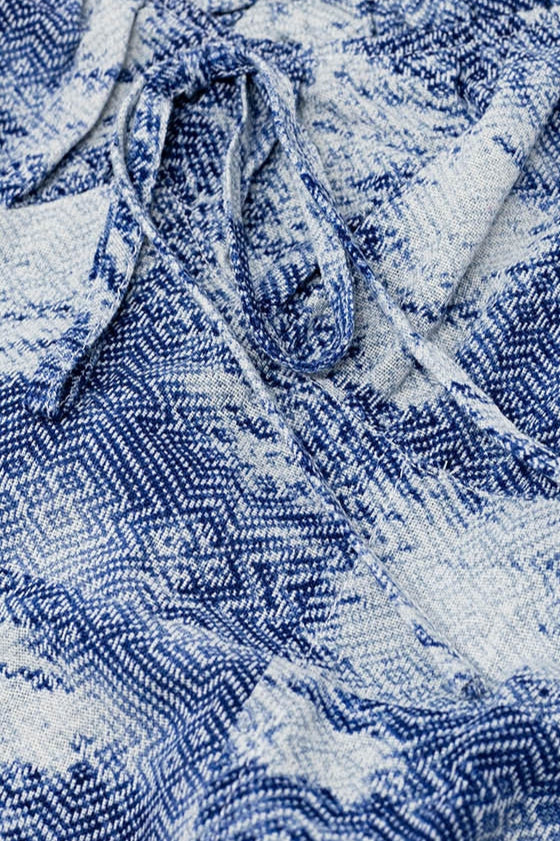 Mini dress abstract blue and white - 100% cotton