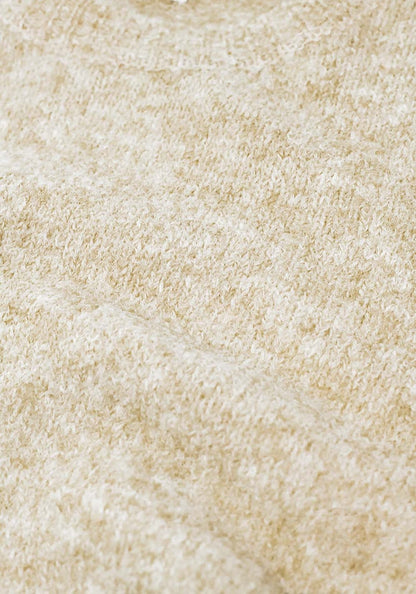 Gebreide sweater zacht met wol - beige