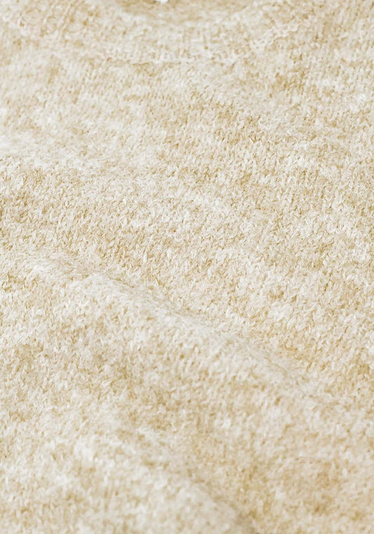 Gebreide sweater zacht met wol - beige
