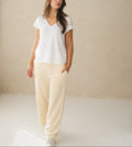 Unisex meditatie broek van 100% katoen - crème
