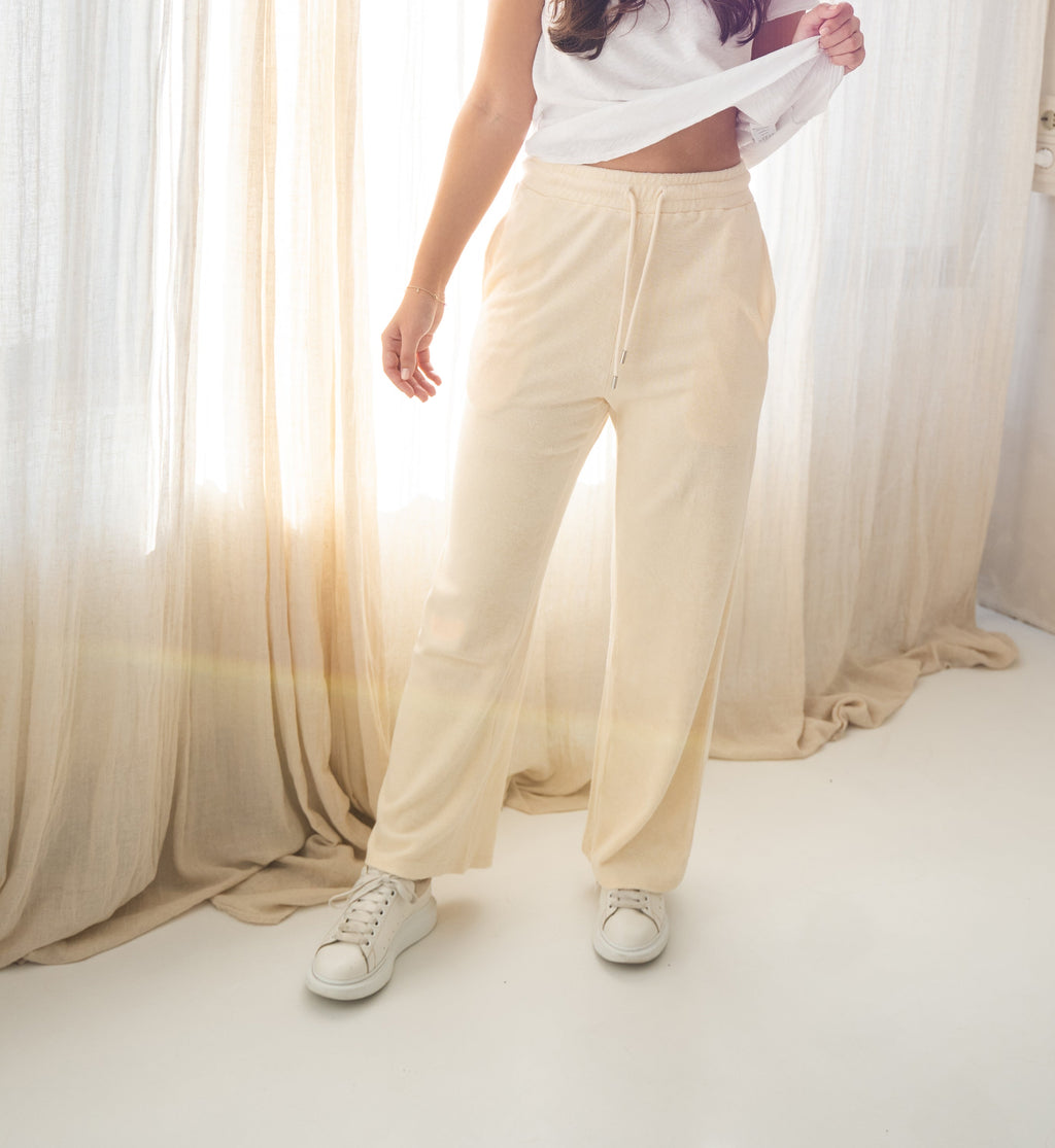 Unisex meditatie broek van 100% katoen - crème