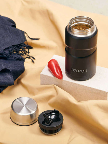 Lunch en yoghurt box voor onderweg van roestvrijstaal 750 ml - wit of zwart